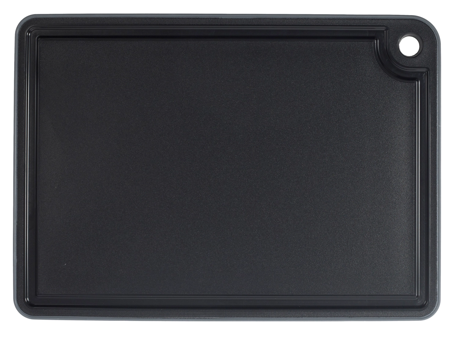 Planche à découper grande 35x25x1cm bord antidérapant grise