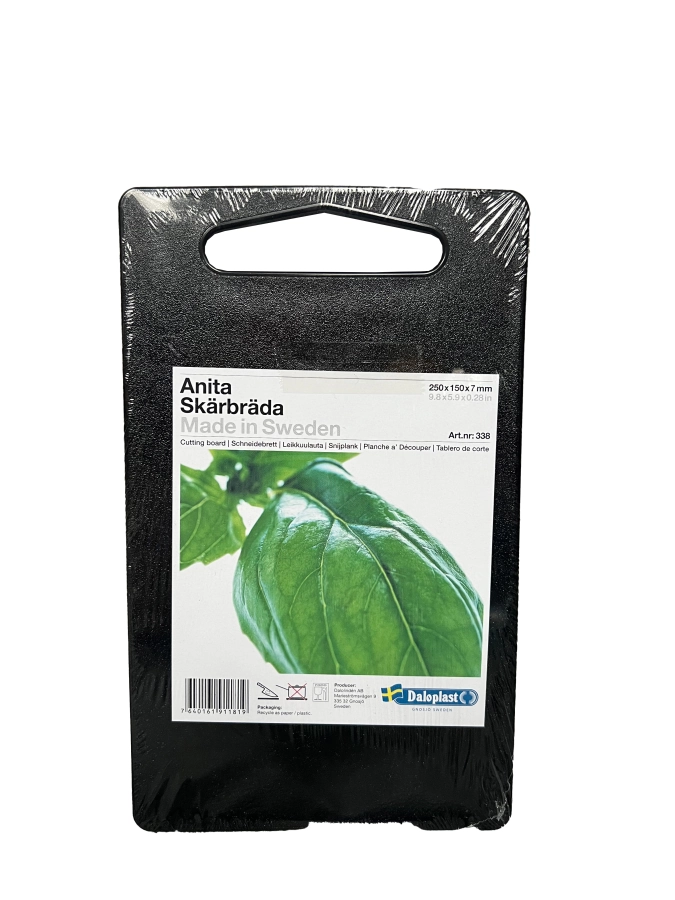 Planche à découper anita 25x15x0.7cm avec poignée noire
