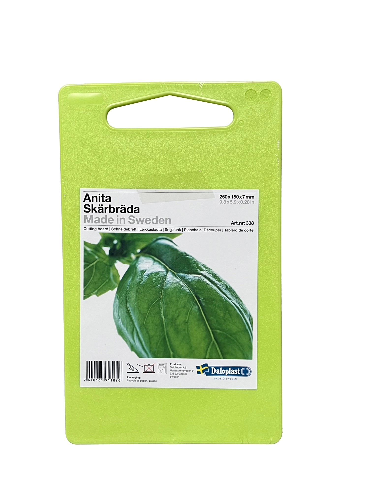 Planche à découper anita 25x15x0.7cm avec trou de poignée