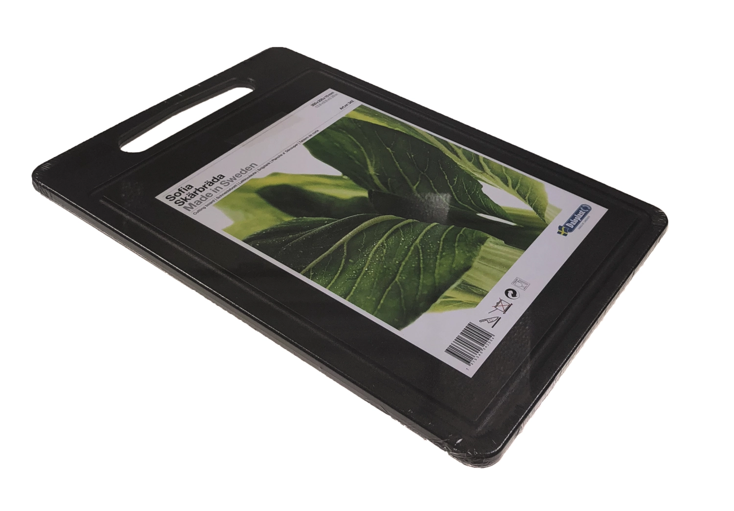 Planche à découper sofia 35x25x1cm poignée et rainure noir