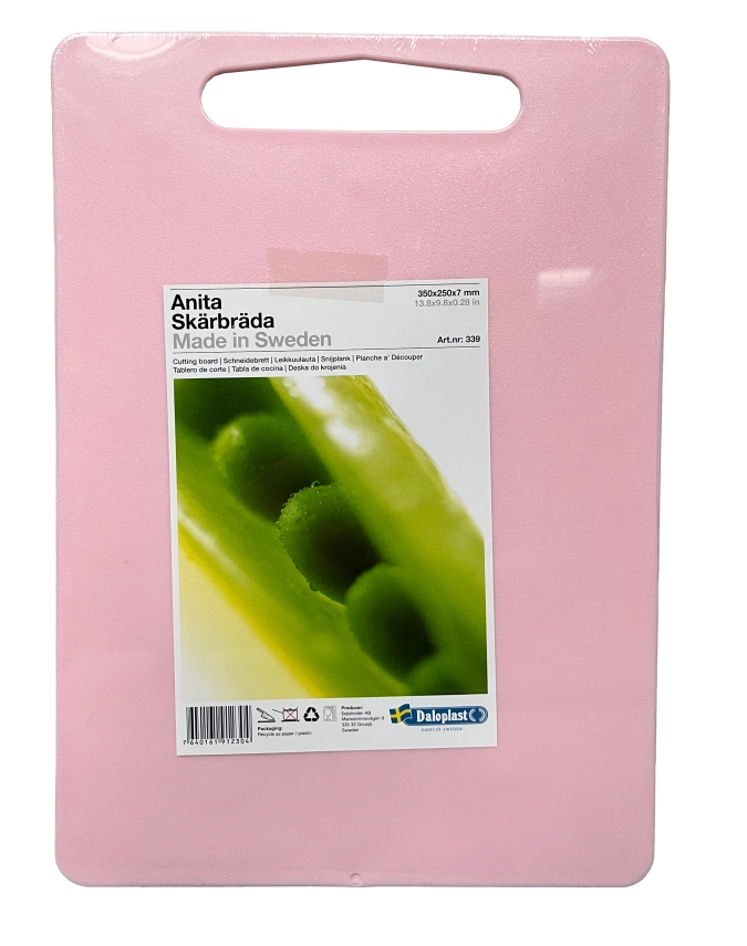 Planche à découper anita 35x25x0.7cm avec poignée rose