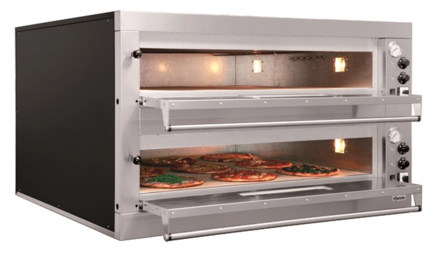 Four à pizza électrique E18, 2 chambres de cuisson : L1050xP