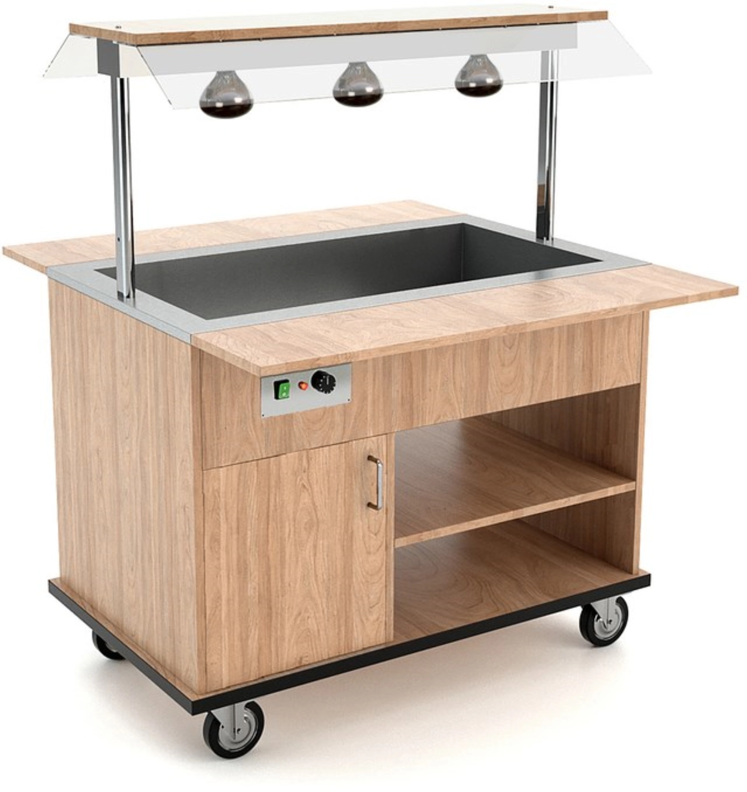 Buffetwagen warm mit Wärmelampen