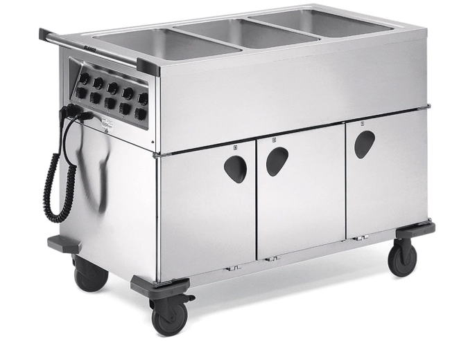 Speisenausgabewagen SAG 3, 3 Einzelbecken, 3 Schrankräume