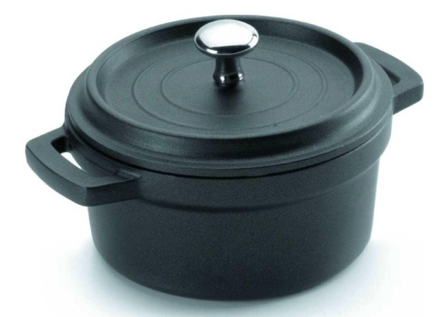 Bratentopf schwarz mit Deckel D16cm H7cm 1.3lt