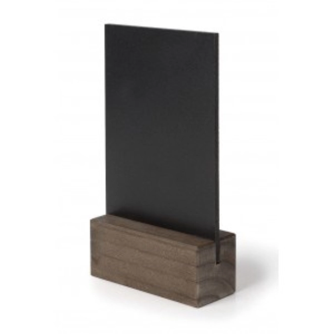 Tisch Menütafel Schiefer mit Holzfuss 15x20cm