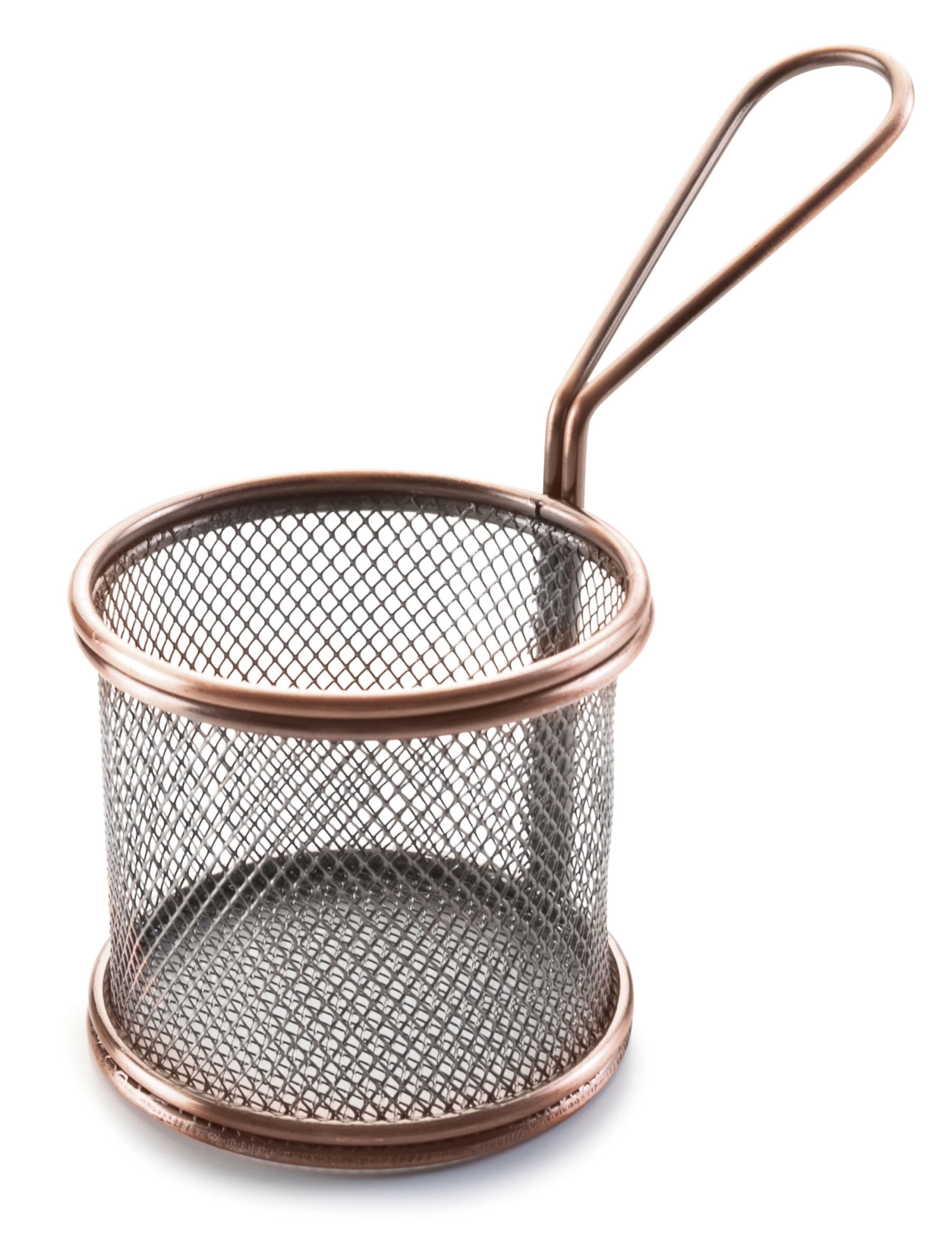 Corbeille ronde bronze D9cm H8cm