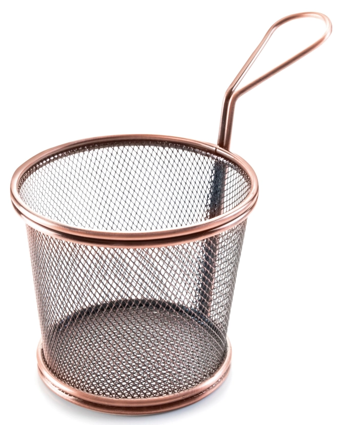 Corbeille ronde bronze D12 H10cm