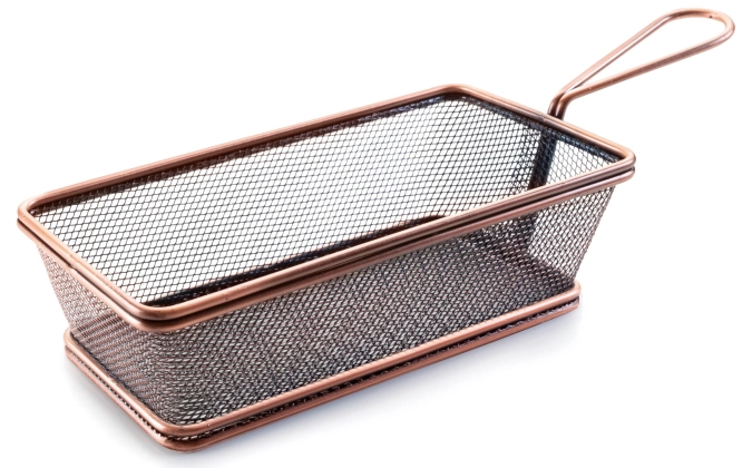 Panier rectangulaire bronze 21x11x6cm a. poignée