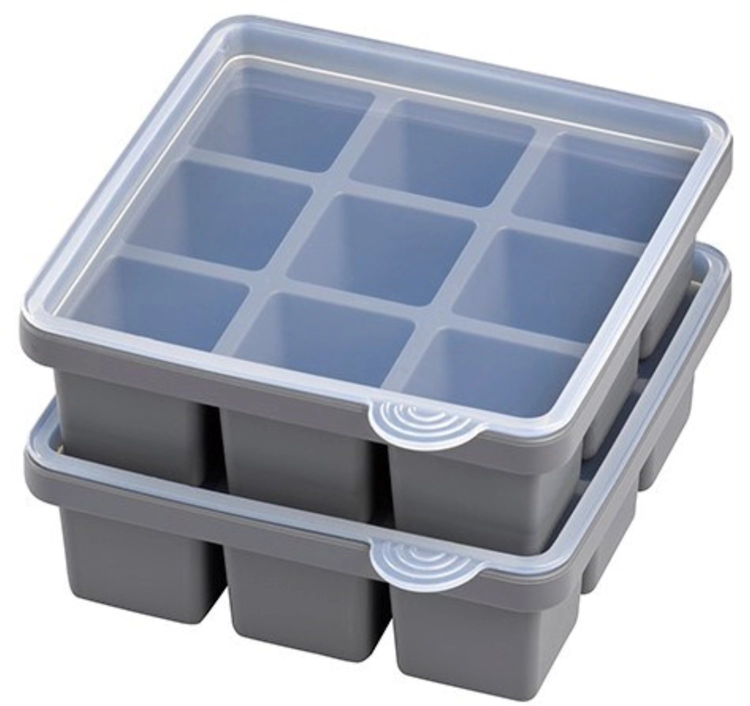 2er Set Eiswürfelform m. Deckel, 15.5x15.5cm, H5.5cm, Siliko
