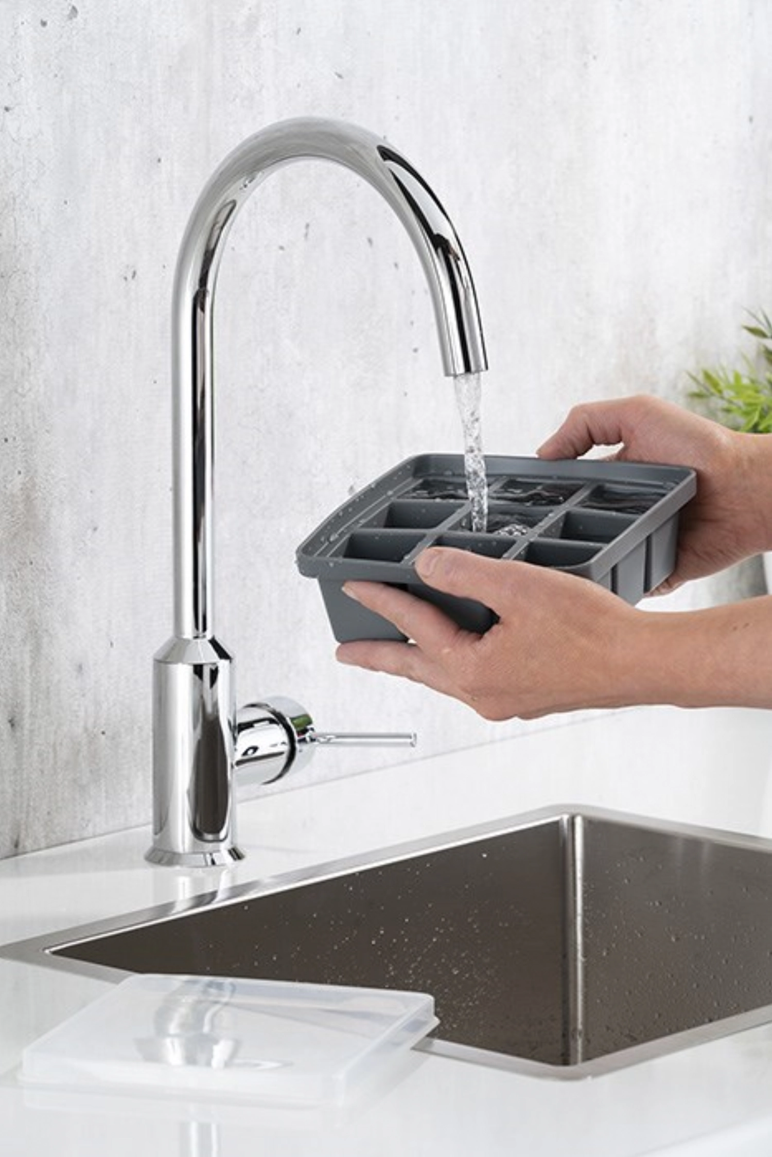 2er Set Eiswürfelform m. Deckel, 15.5x15.5cm, H5.5cm, Siliko