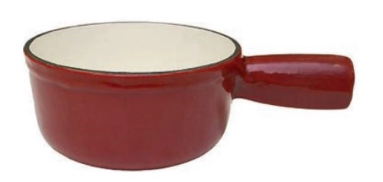 Fondue-Caquelon 15cm rot glanz, innen beige