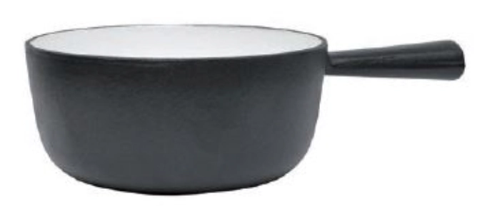 Fondue-Caquelon Gusseisen schwarz/weiss 20cm
