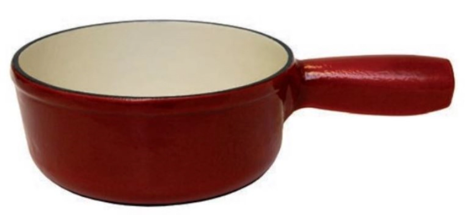 Caquelon fonte d23cm rouge/bl.