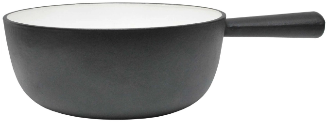 Fondue-Caquelon Gusseisen schwarz/weiss 22cm
