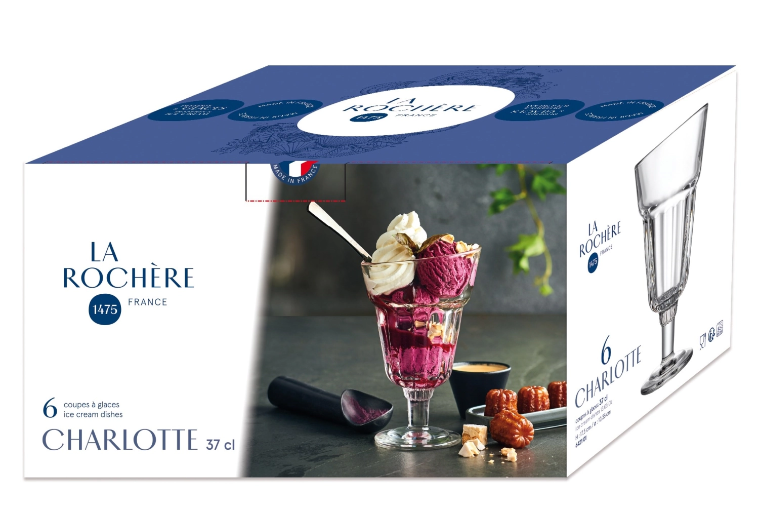 Lot de 6 coupes à glace LA Rochère Charlotte, 37cl