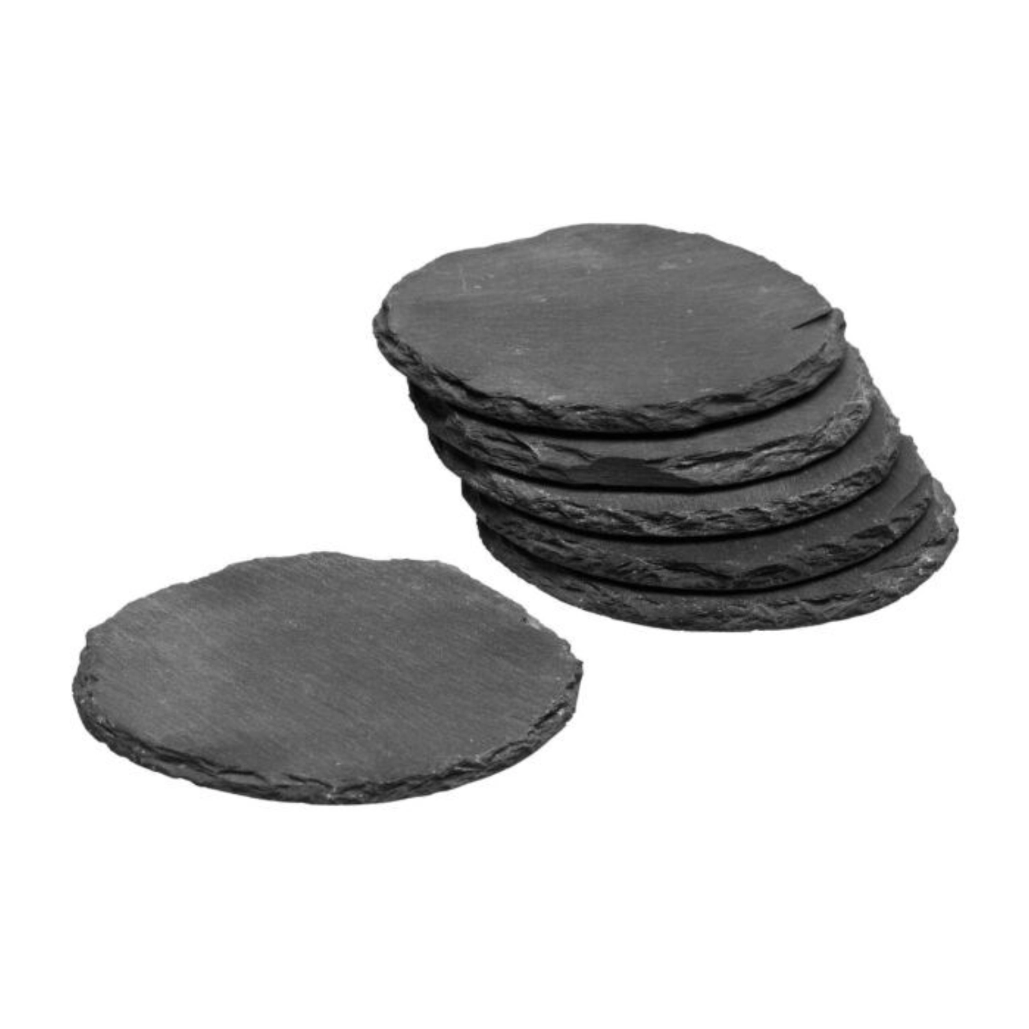 Set de 6 dessous de verre ardoise D10cm