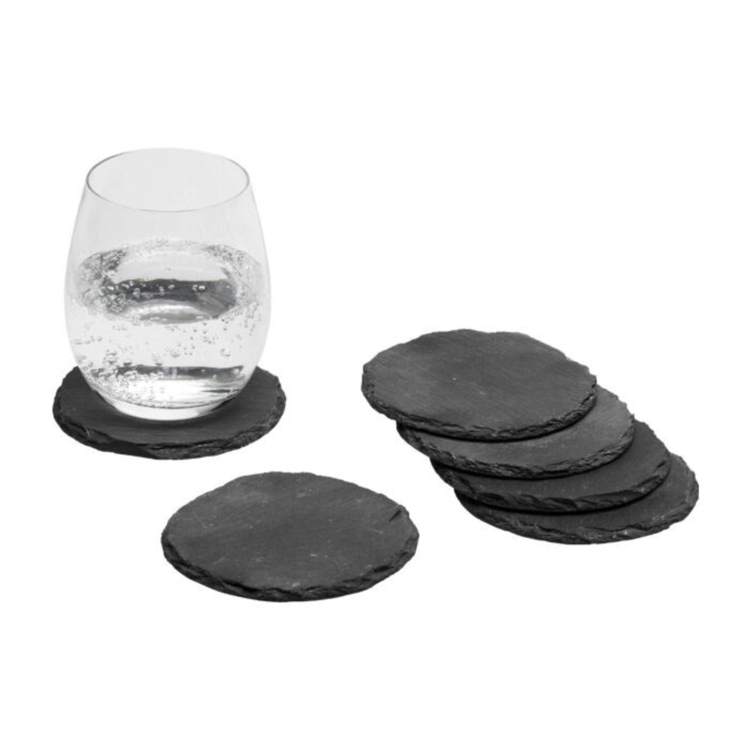 Set de 6 dessous de verre ardoise D10cm
