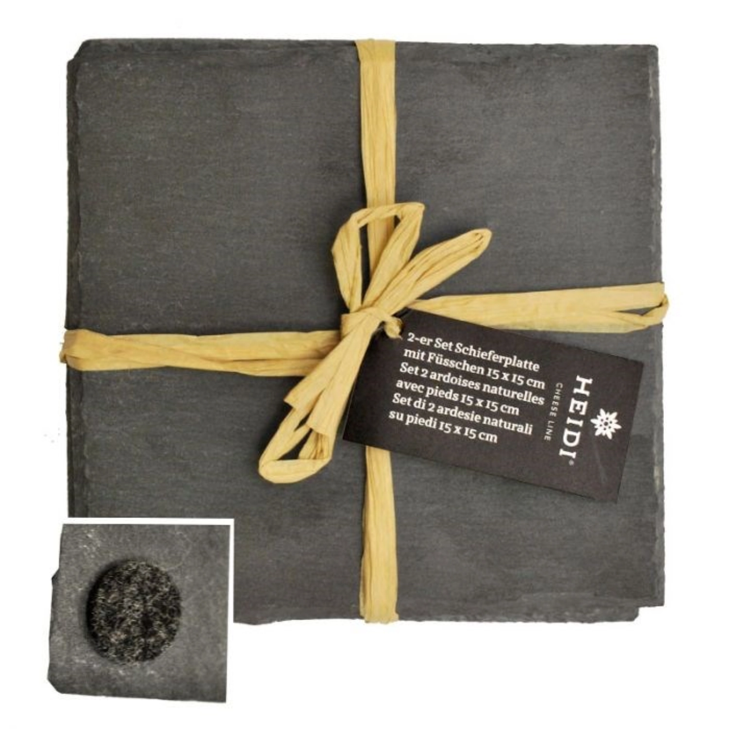 Lot de 2 ardoises a. pieds 15x15cm