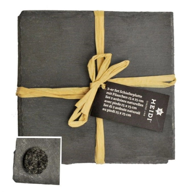 Lot de 2 ardoises a. pieds 15x15cm