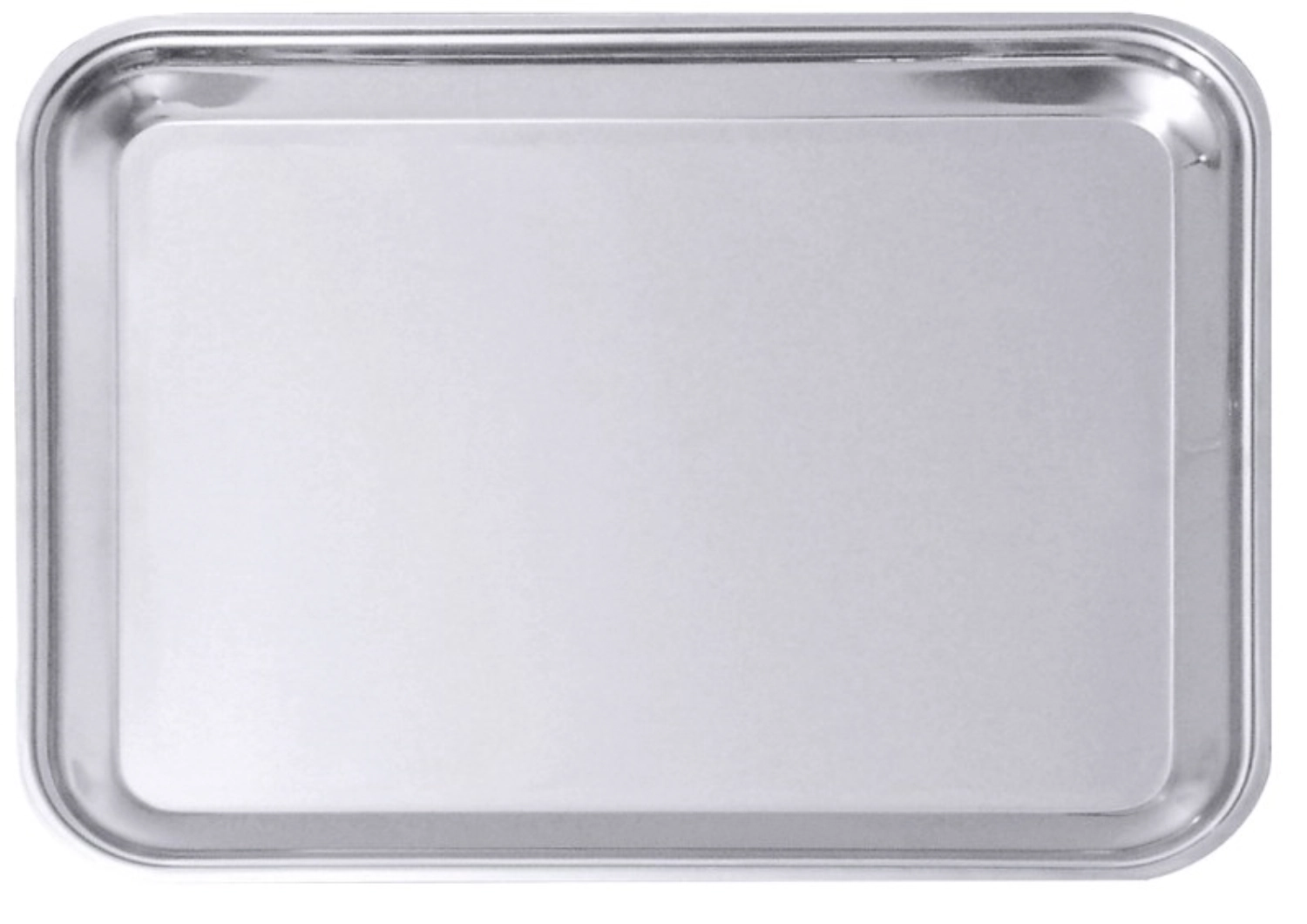 Plateau rectangulaire 47x36cm, acier inoxydable avec bord ou