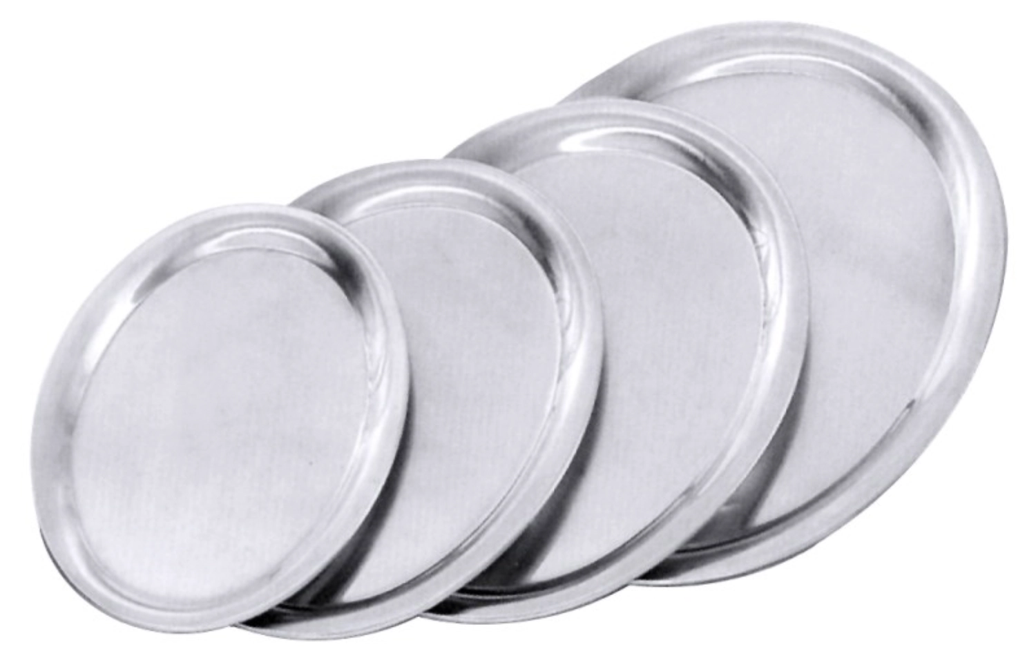 Plateau de service ovale 29x22cm, acier inoxydable brillant