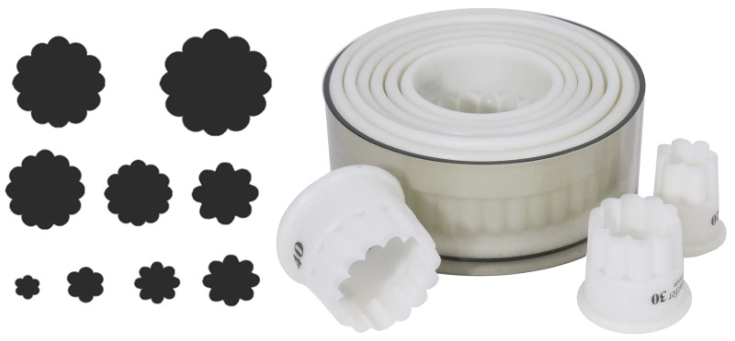 Ausstechersatz rund, gewellt