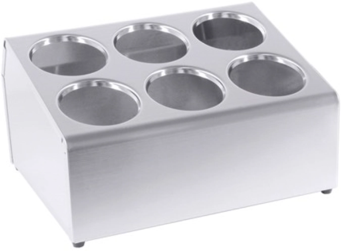 Range-couverts, double rangée p. 6 godets à couverts