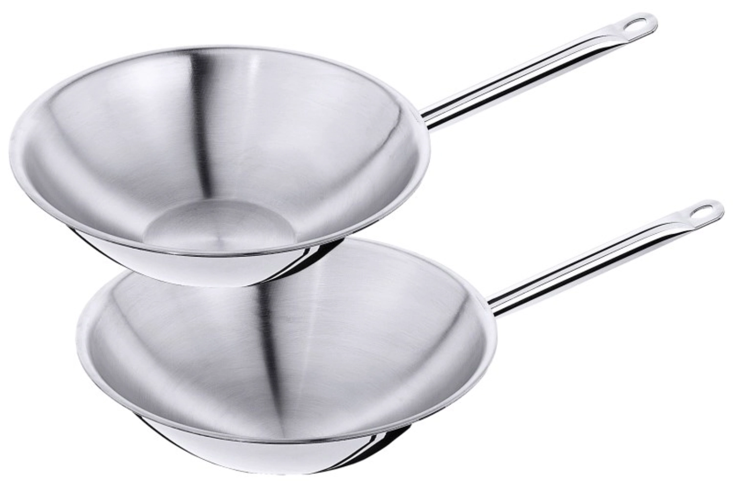 Wok acier inoxydable multicouche, fond rond, anti-adhésif