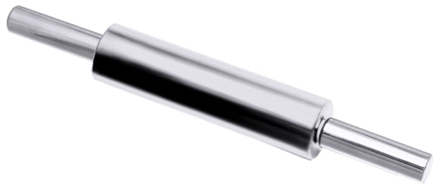 Rouleau à pâte inox a. poignées rigides