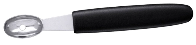 Kartoffelformlöffeloval 23 mm, mit schwarzem Griff
