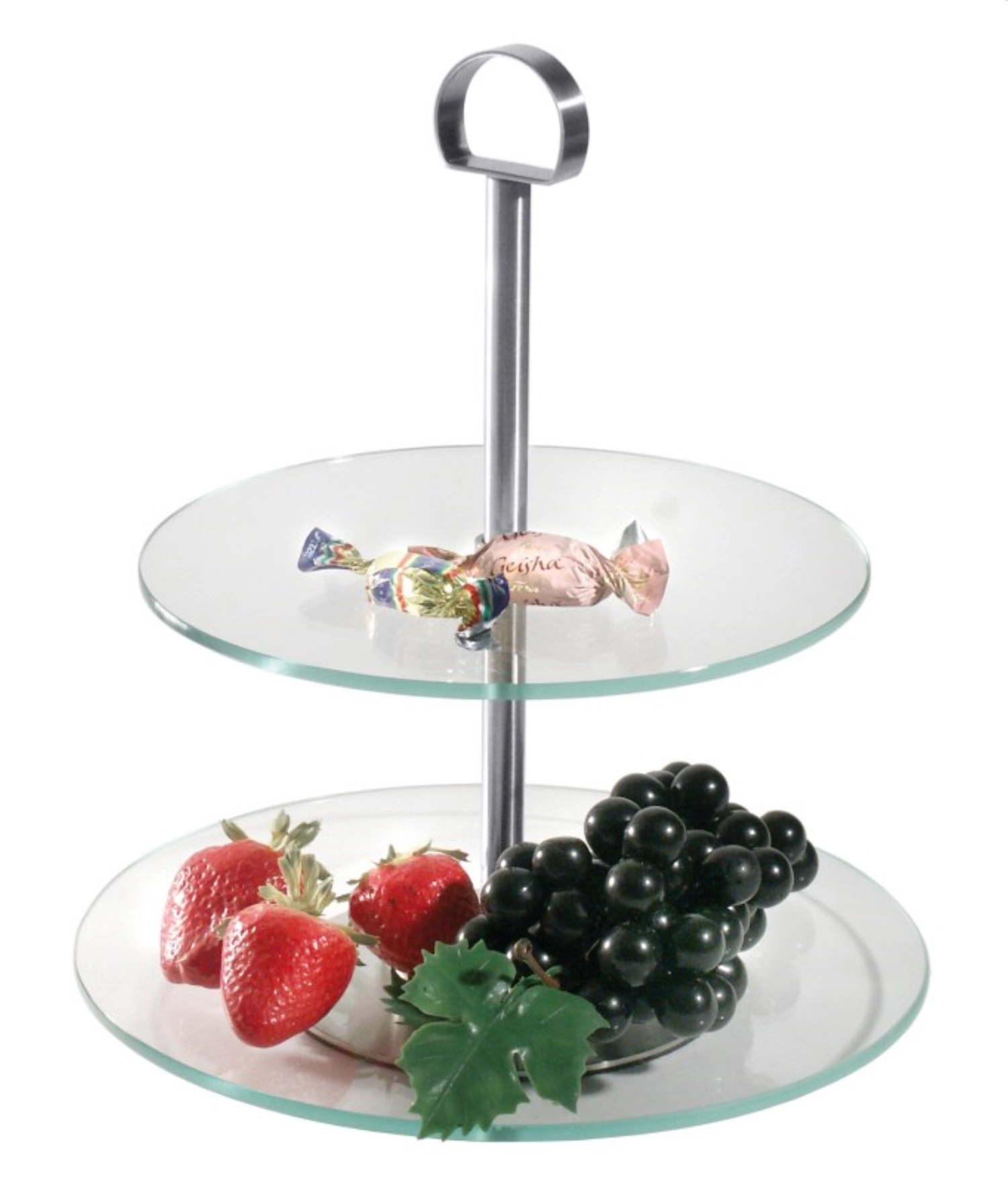 Étagère en verre, 2 niveaux 21/25cm H : 29cm