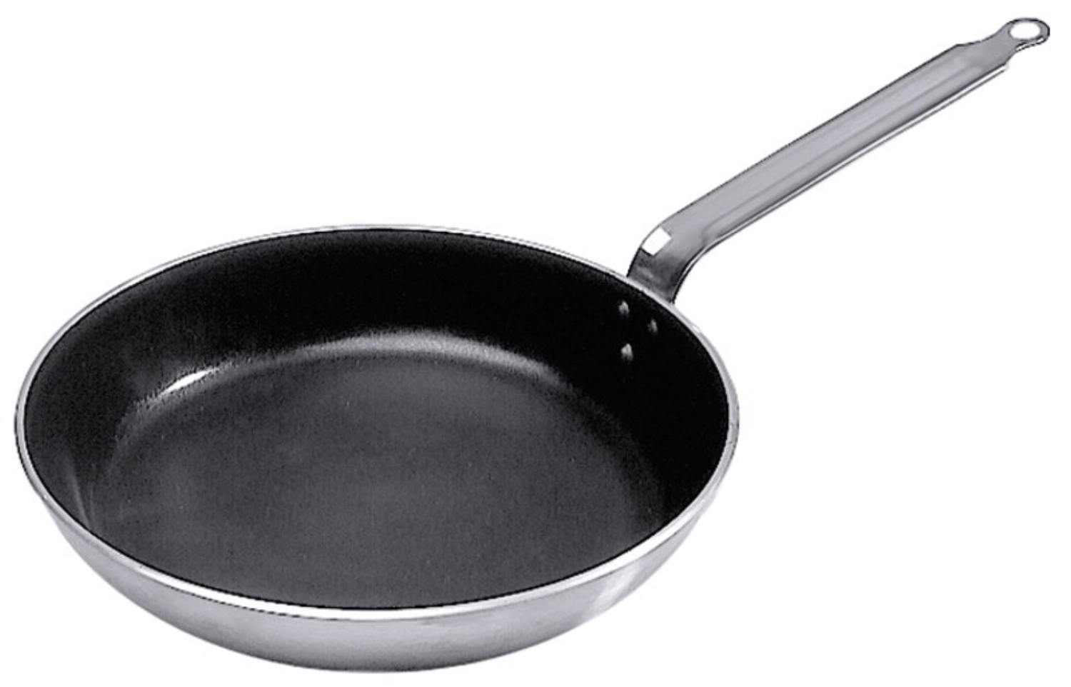 Poêle antiadhésive 24cm, alu, a. poignée en acier inoxydable
