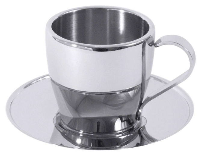 Mokka-/Espressotasse 0,08 l mit Untertasse, Doppelwandig