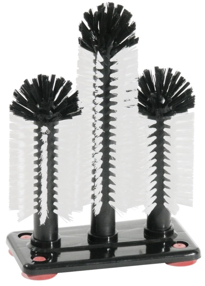 Brosses à verres 18/24/18 cm sur plaque plastique