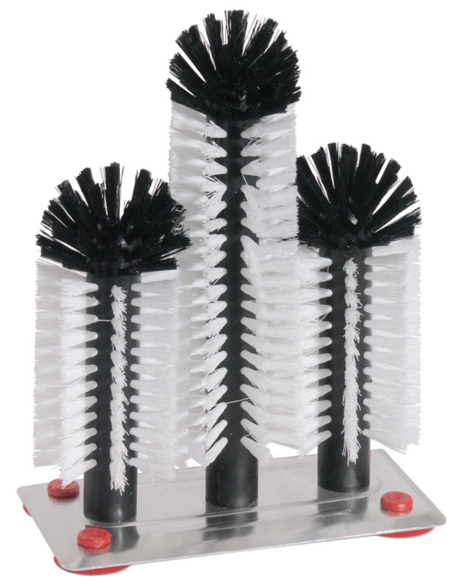 Brosse à verres D : 7cm H : 18/24/18cm, plaque en alu