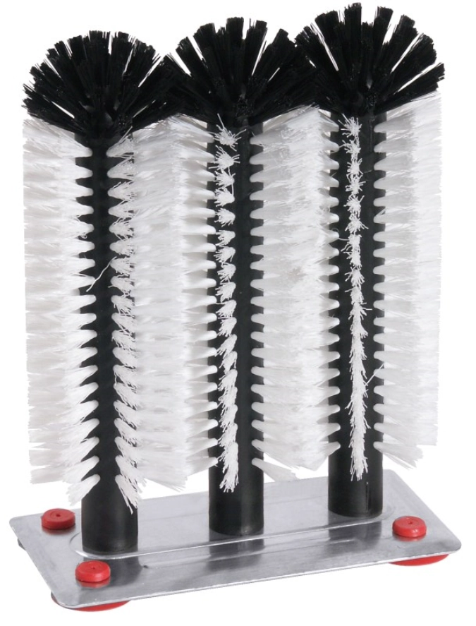 Brosse à verres D : 7cm H : 24/24/24cm, Plaque en alu