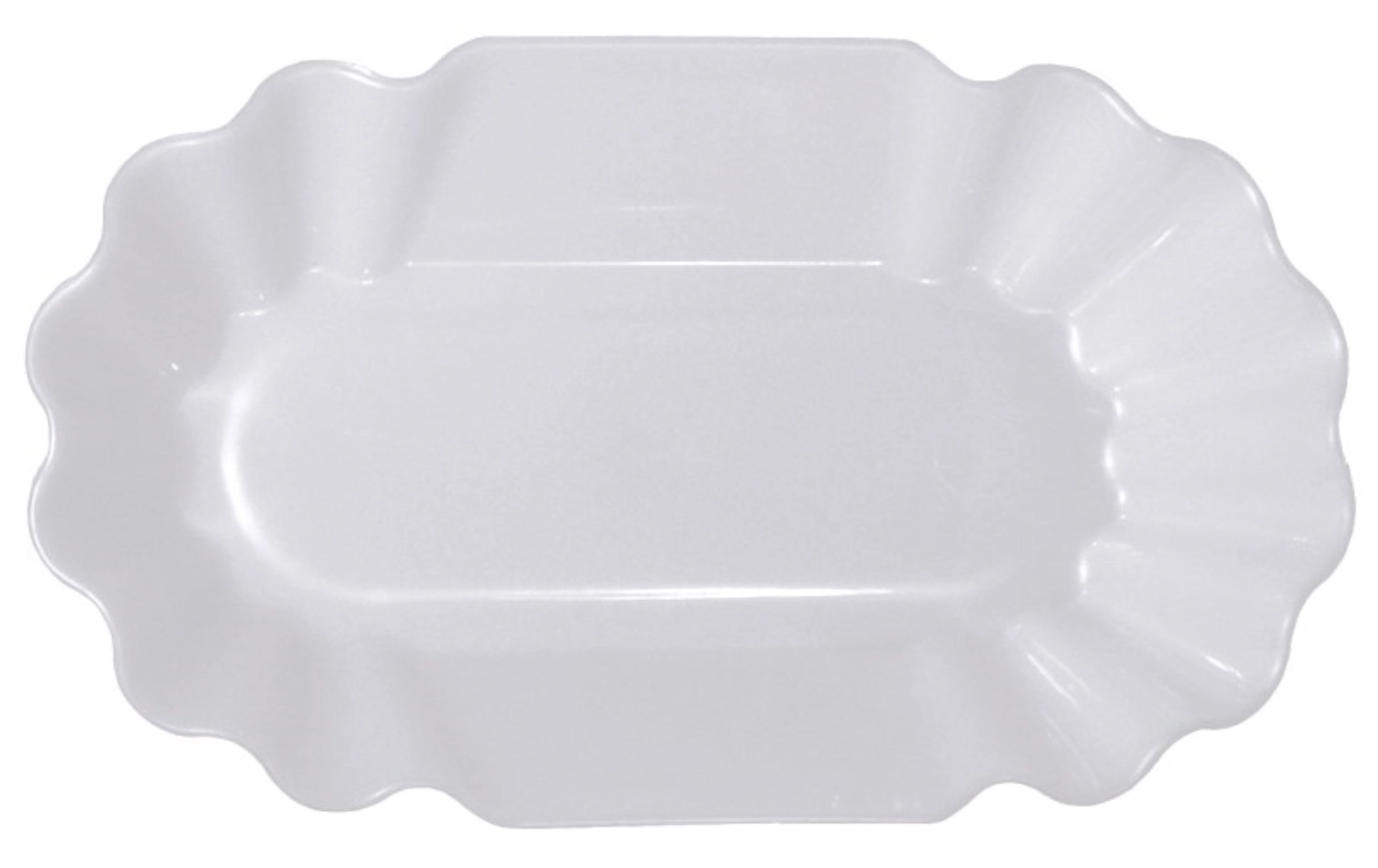 Pommesschale weiss 19.5x11.5cm H: 3.5cm, Polypropylen
