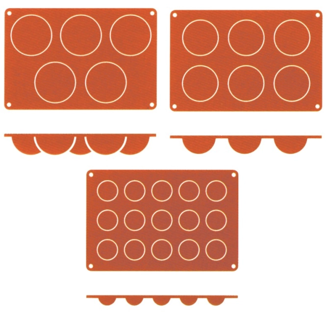 Silikon-Backmatte Halbkugel mit 6 Formen, 7 cm