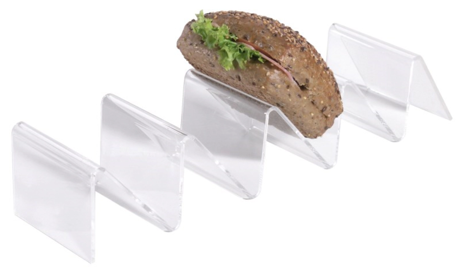 Présentoir à snacks, acrylique, 4 compartiments