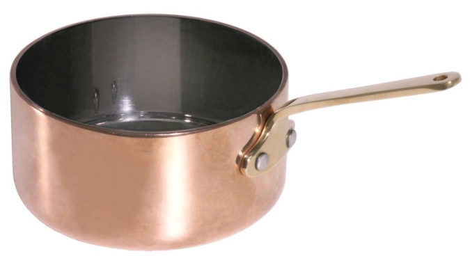 Casserole à manche D : 8.5cm H : 4.5cm cuivre/acier inoxydab