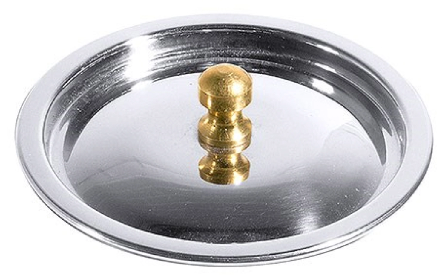 Deckel ø8.5cm Edelstahl mit Messinggriff