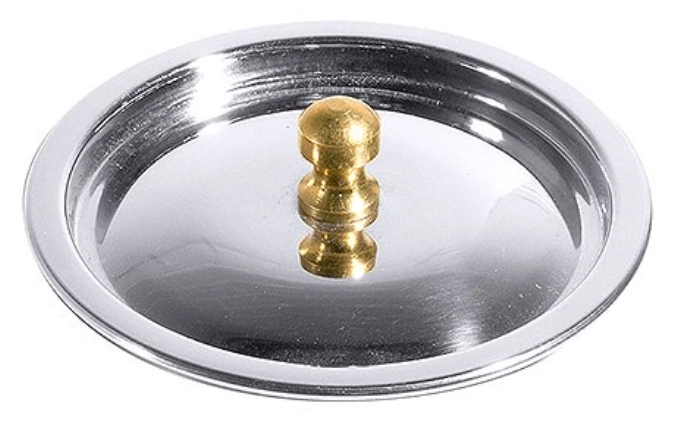 Deckel ø8.5cm Edelstahl mit Messinggriff