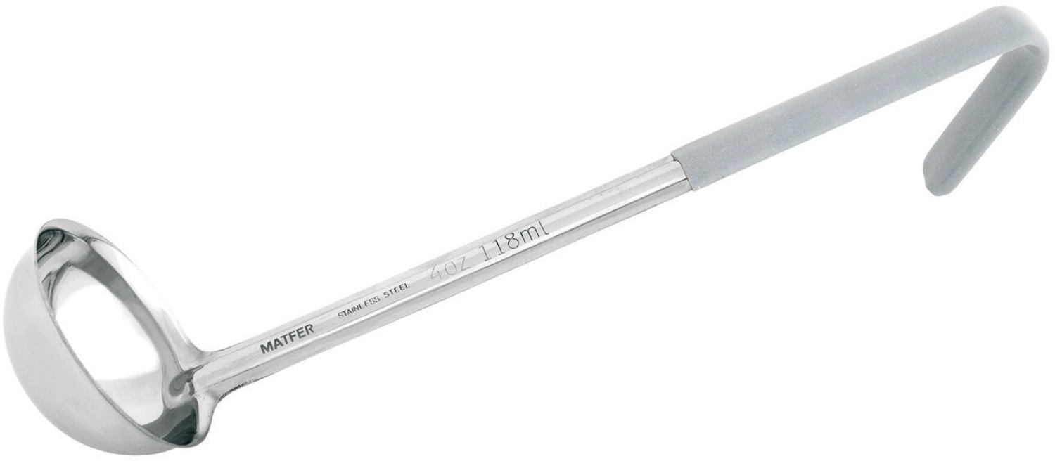 Louche inox 12cl m. pvc gris