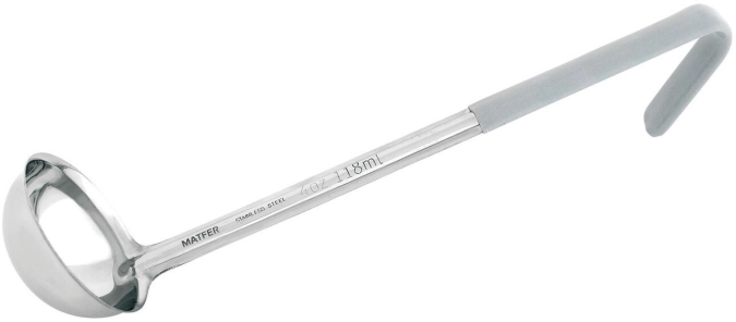 Louche inox 12cl m. pvc gris