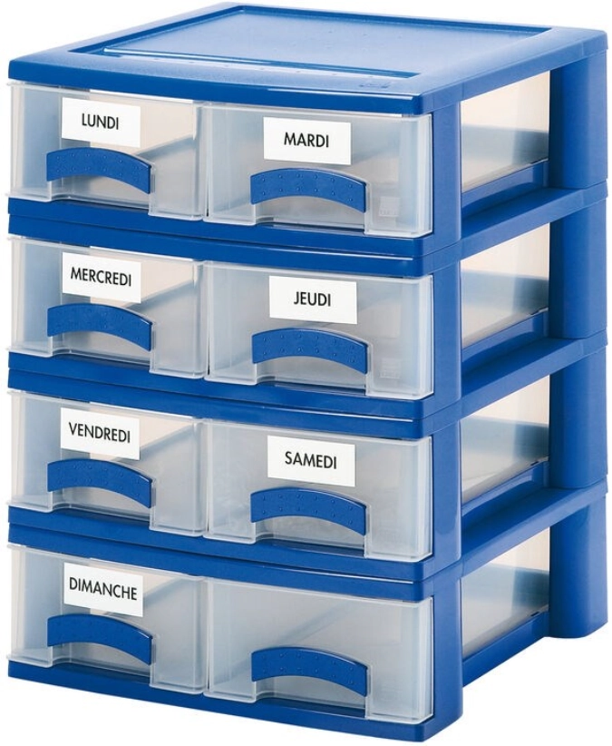 Bloc 2 tiroirs p/plat temoin