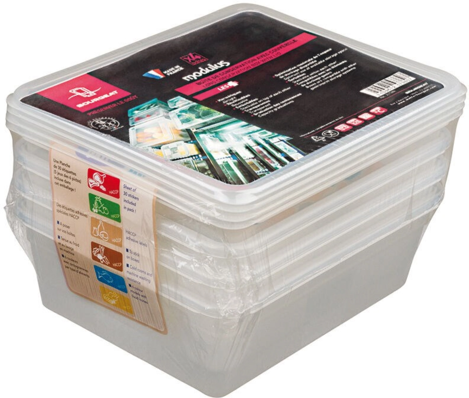 4 boites rigides 1/2-a/c- 7,5l