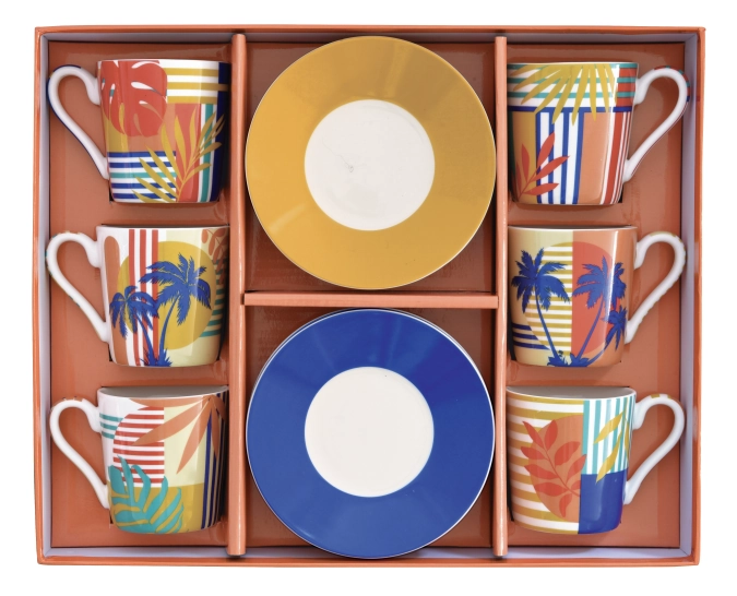 6 tasses à espresso avec sous-tasse 100a. baha 100ml