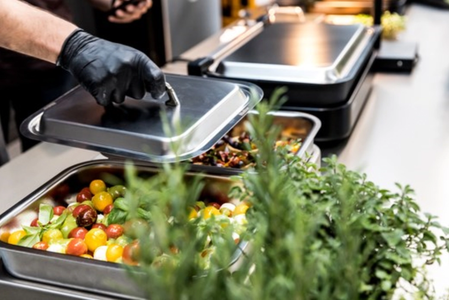 Couvercle de cuisson GN en acier inoxydable avec poignée fix
