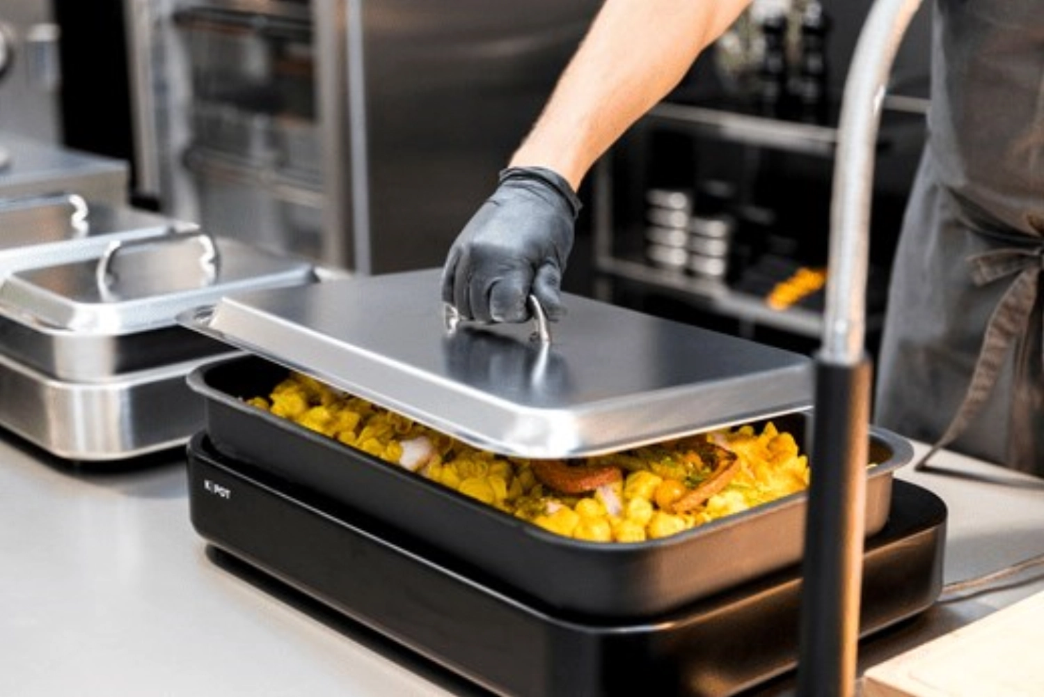 Couvercle de cuisson GN en acier inoxydable avec poignée fix